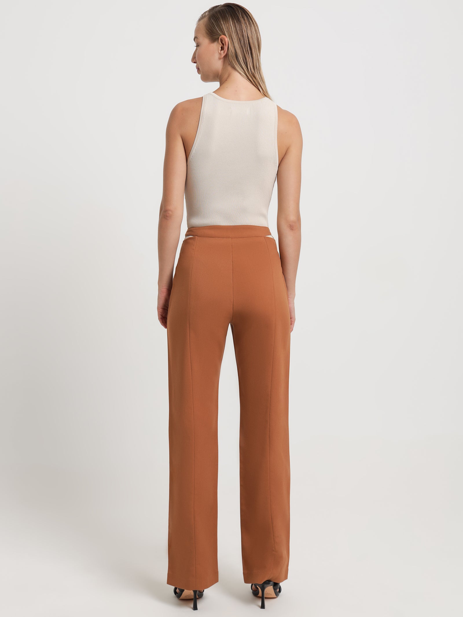 Sierra Cut Out Trousers in Tawny