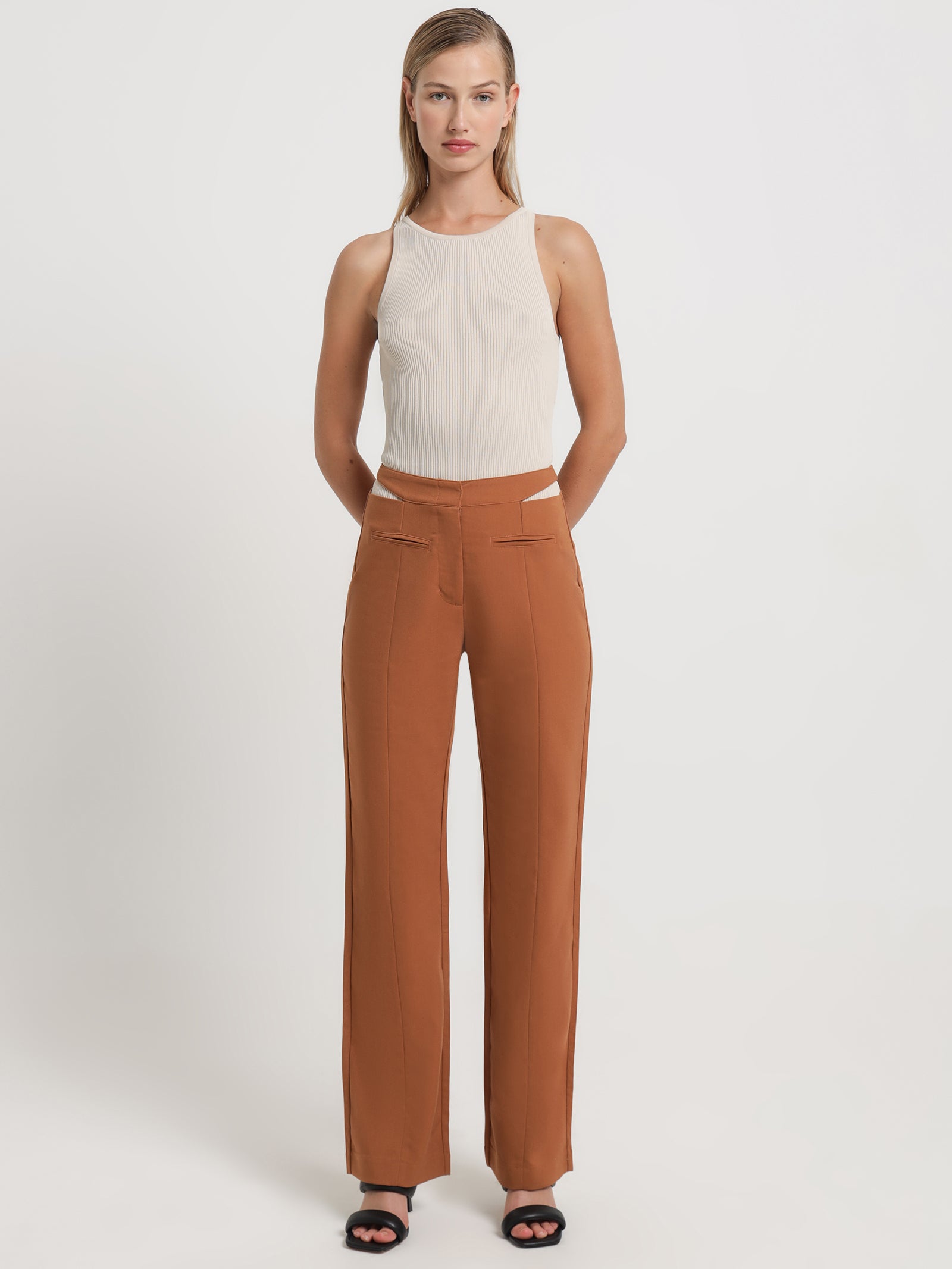 Mse Sierra Cut Out Trousers in Tawny Tawny | Glue Store