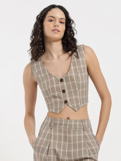 Kelly Waistcoat in Clay Check