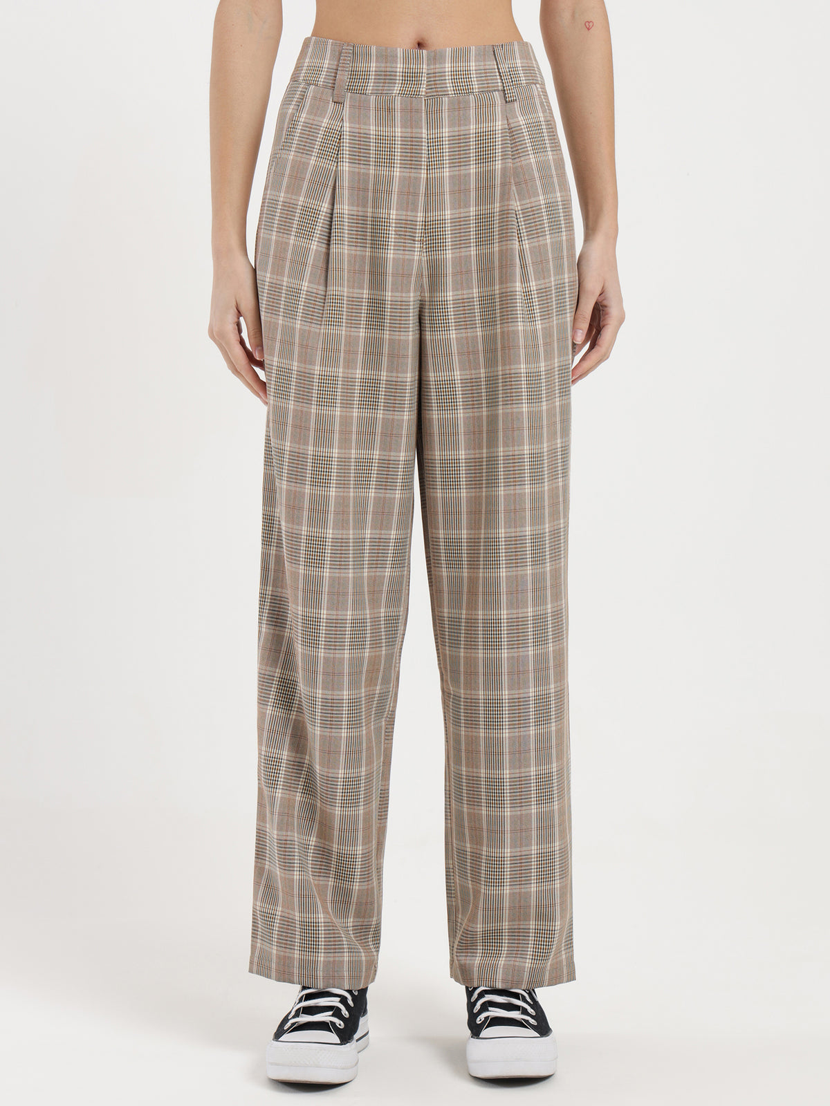 Beyond Her Kelly Tailored Pants in Clay Check | Clay Check