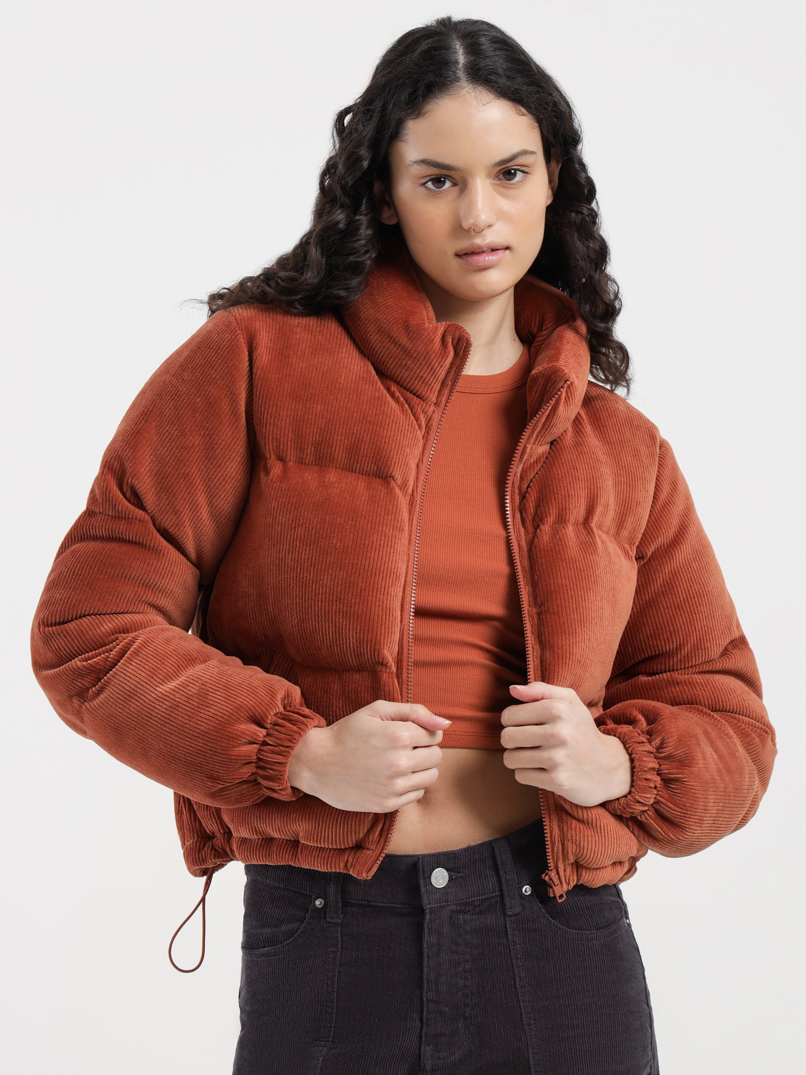 Bershka corduroy puffer outlet jacket