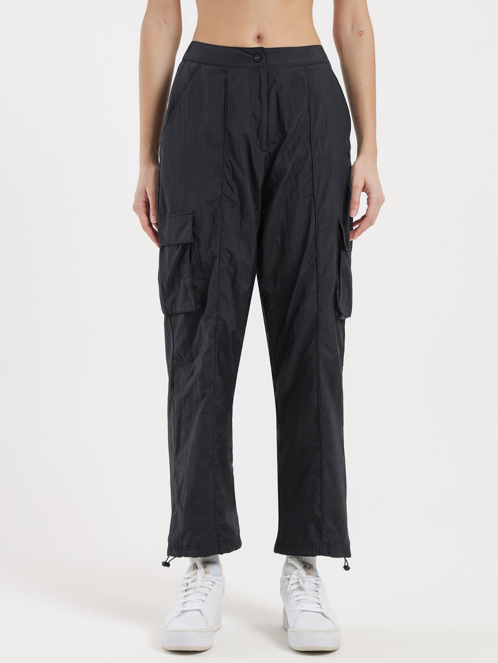 Adidas Premium Essentials Nylon Cargo Pants in Black | Glue Store