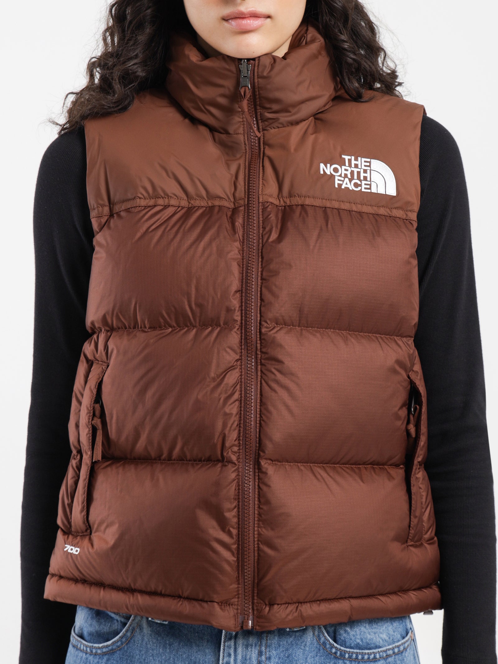 96 Retro Nuptse Vest in Dark Oak