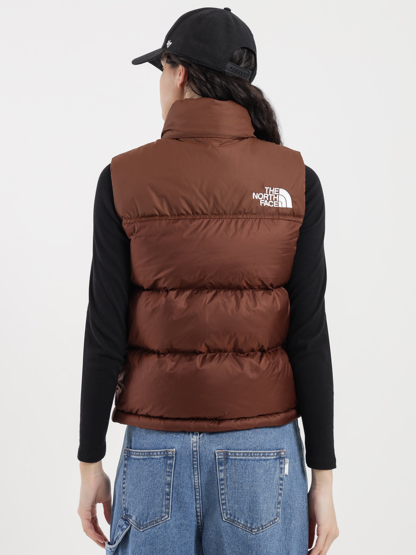 96 Retro Nuptse Vest in Dark Oak