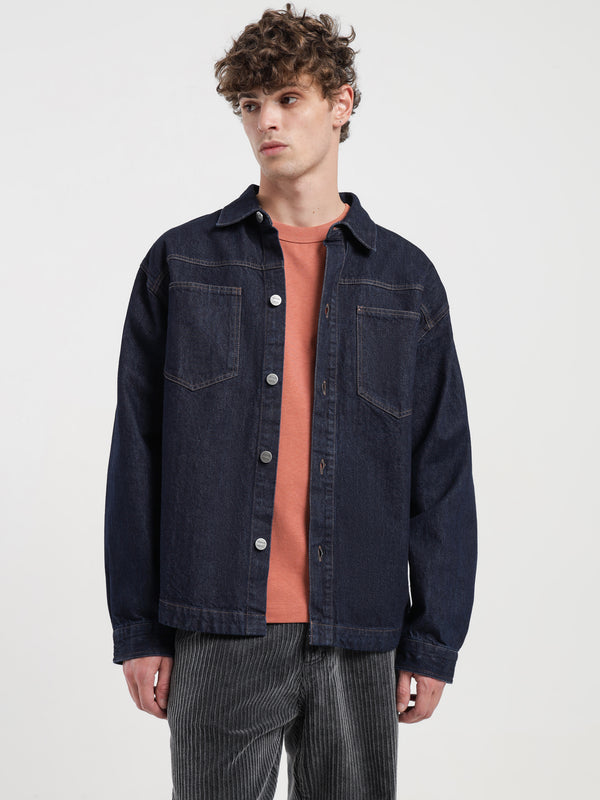 Weekend cartel Chaos Denim Overshirt in Raw Blue Raw blue | Glue Store