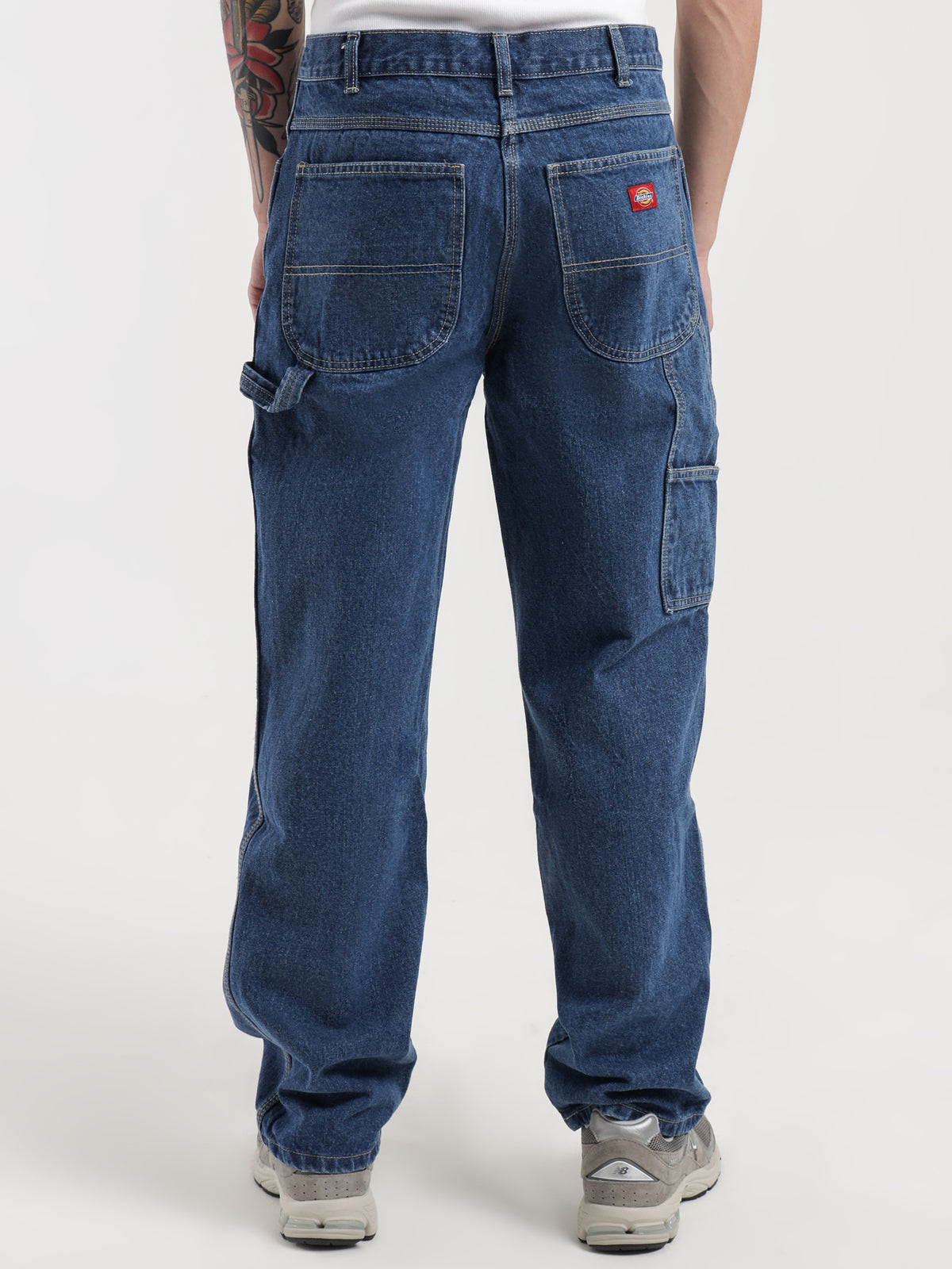 Dickies Relaxed Fit Carpenter Jeans in Stone Wash Indigo | Stone Wash