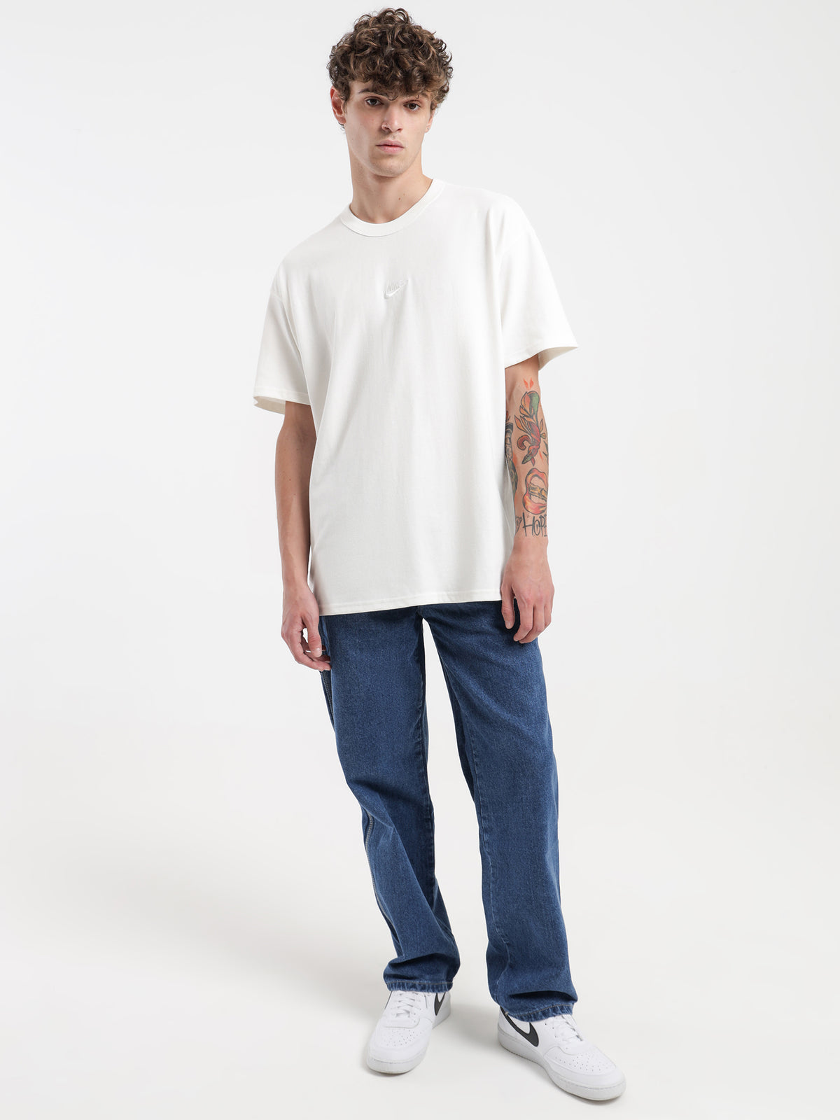 Nike Premium Essentials Sustainable Tonal T-Shirt in Sail White | Sail