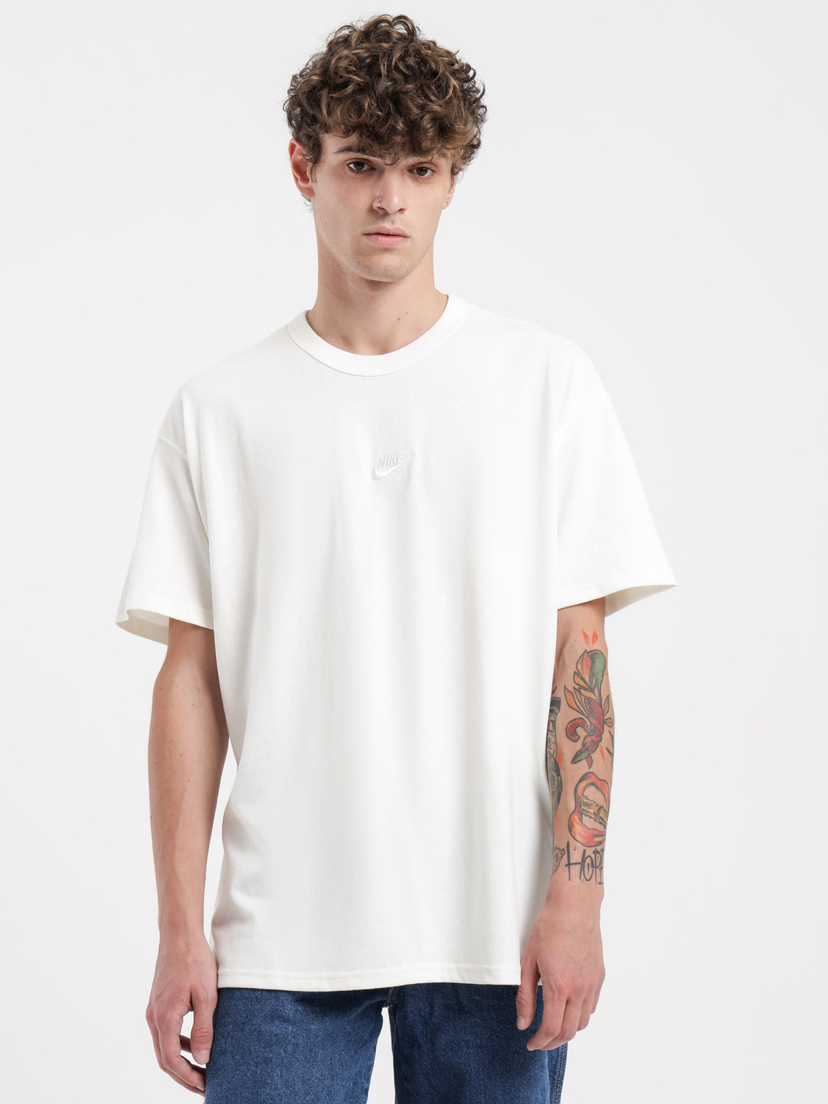 Nike Premium Essentials Sustainable Tonal T-Shirt in Sail White | Sail