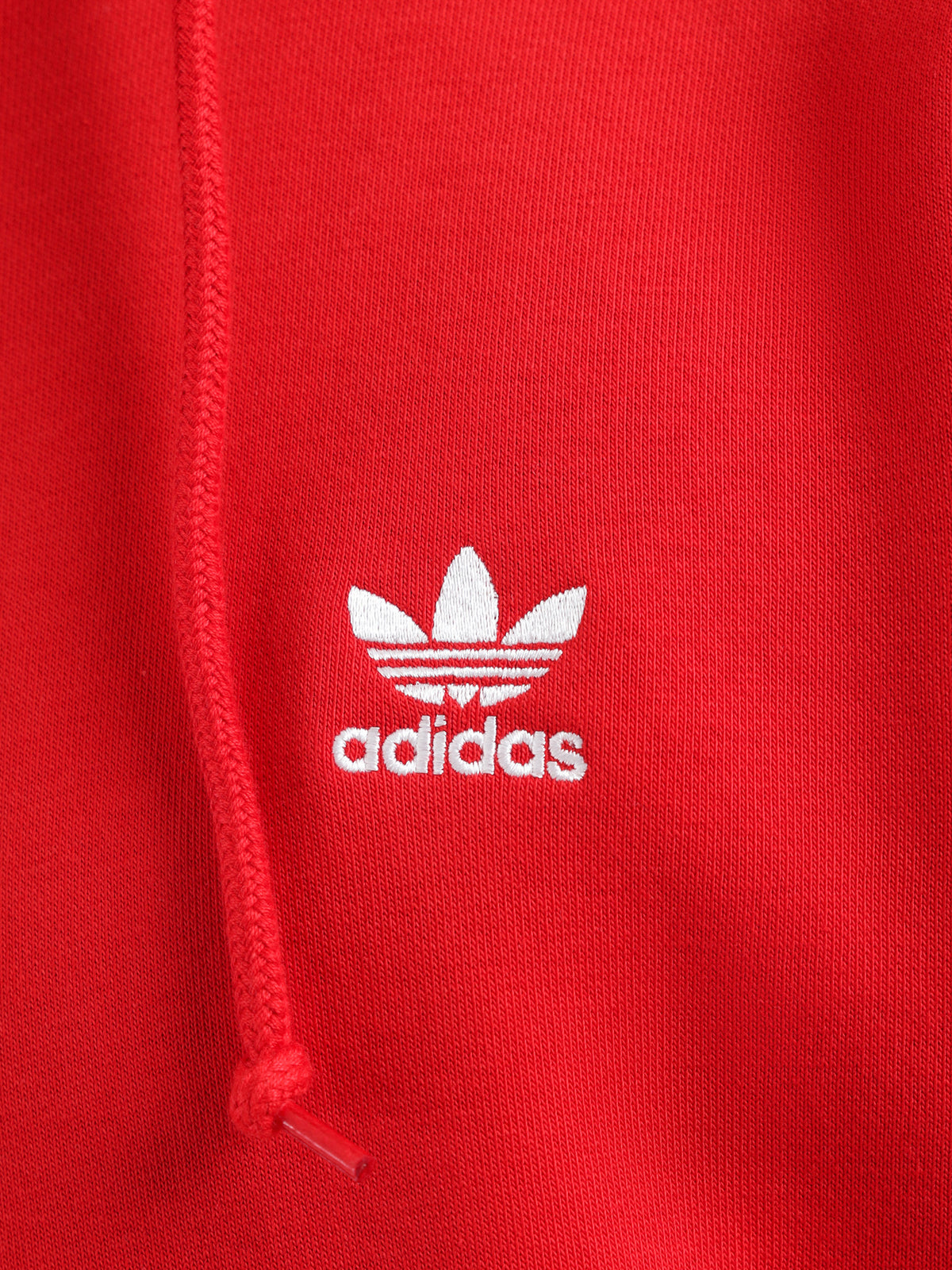 Adidas Trefoil Essentials Hoodie in Better Scarlet Red | Scarlet