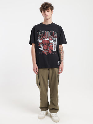 Mitchell & Ness Chicago Bulls Name & Number Oversized T-Shirt Faded Bl