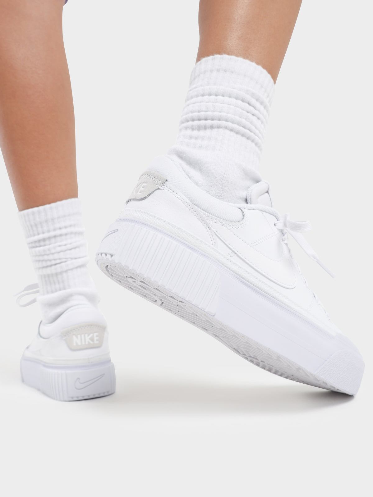 Nike Womens Court Legacy Lift Sneakers in White | White