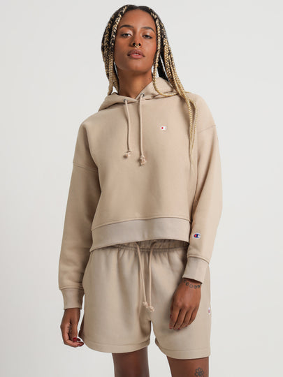 Reverse Weave Level Up Hoodie in Latte