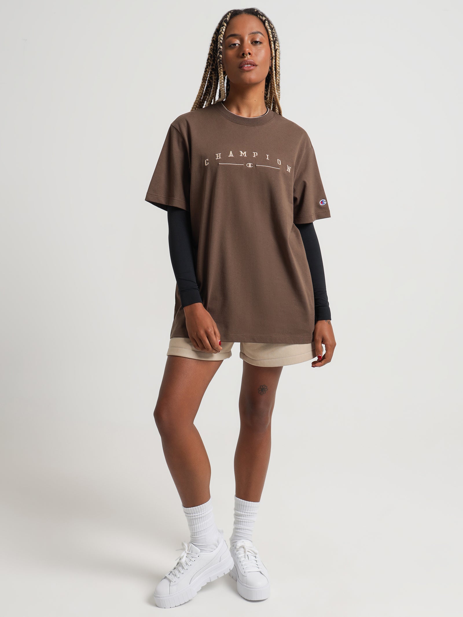 Heritage Double Collar T-Shirt in Espresso Martini