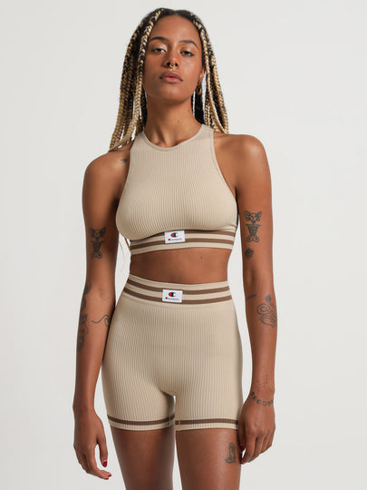 Seamless Racer Crop in Latte