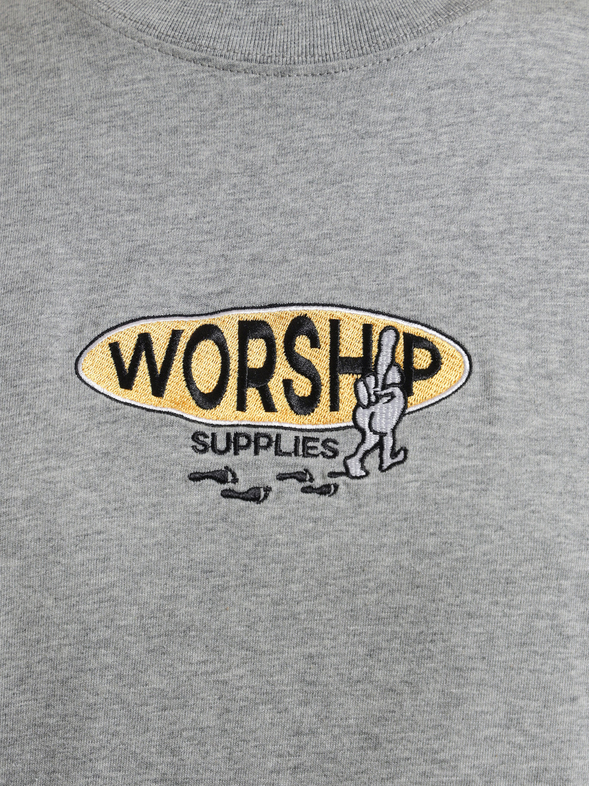 Worship Keep on Truckin Regular Fit T-Shirt in Grey Marle | Grey Marle