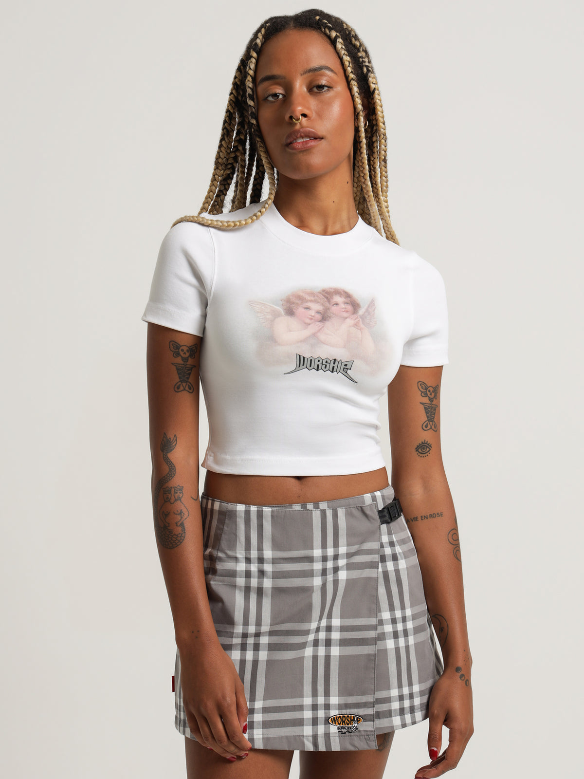 Worship Angelika Micro T-Shirt in White | White