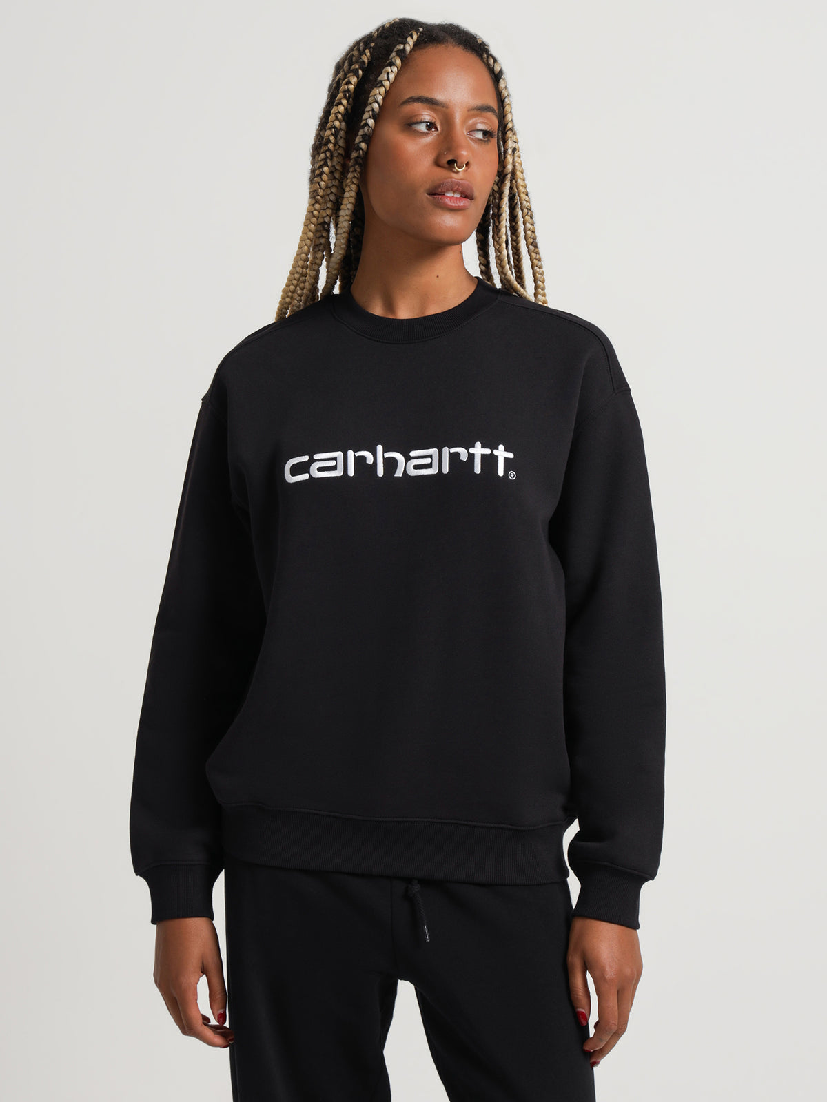 Carhartt Wip Carhartt Sweatshirt in Black & White | Black/White