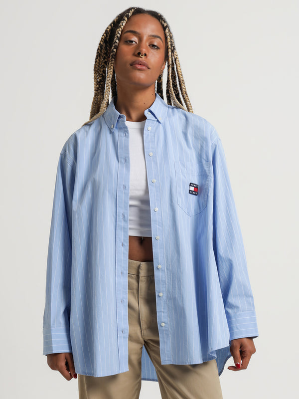 Tommy hilfiger Super Oversized Stripe Shirt in Blue Blue | Glue Store