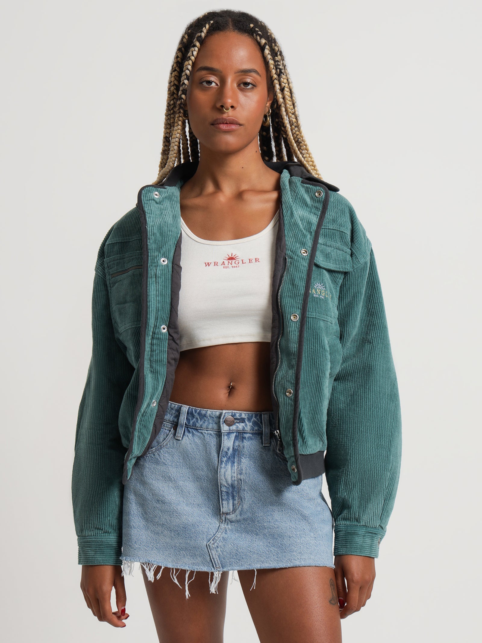 Sandy Bomber Jacket in Mineral Cord