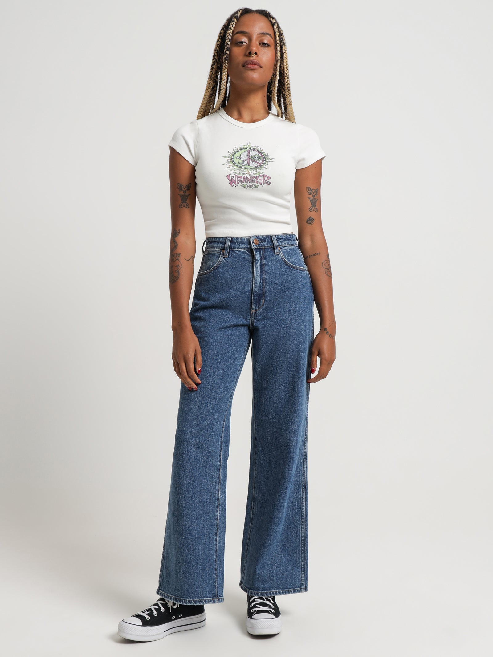 Wrangler hi hot sale bells cropped