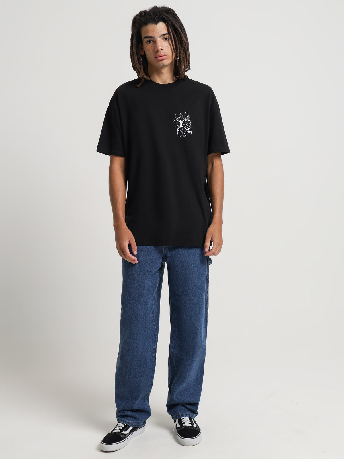 Stussy Fire Dice Heavyweight T-Shirt in Black | Black