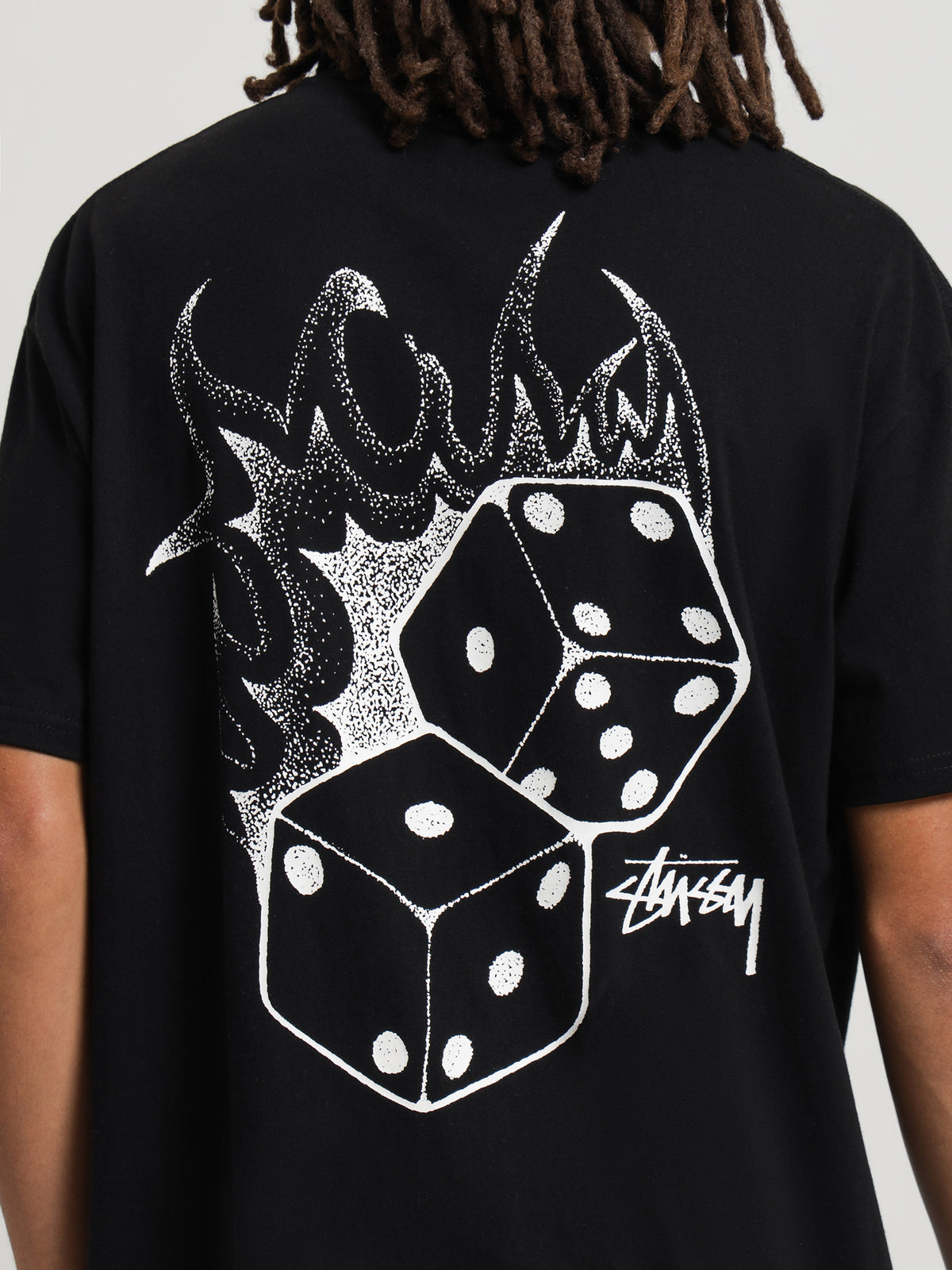 Stussy Fire Dice Heavyweight T-Shirt in Black | Black