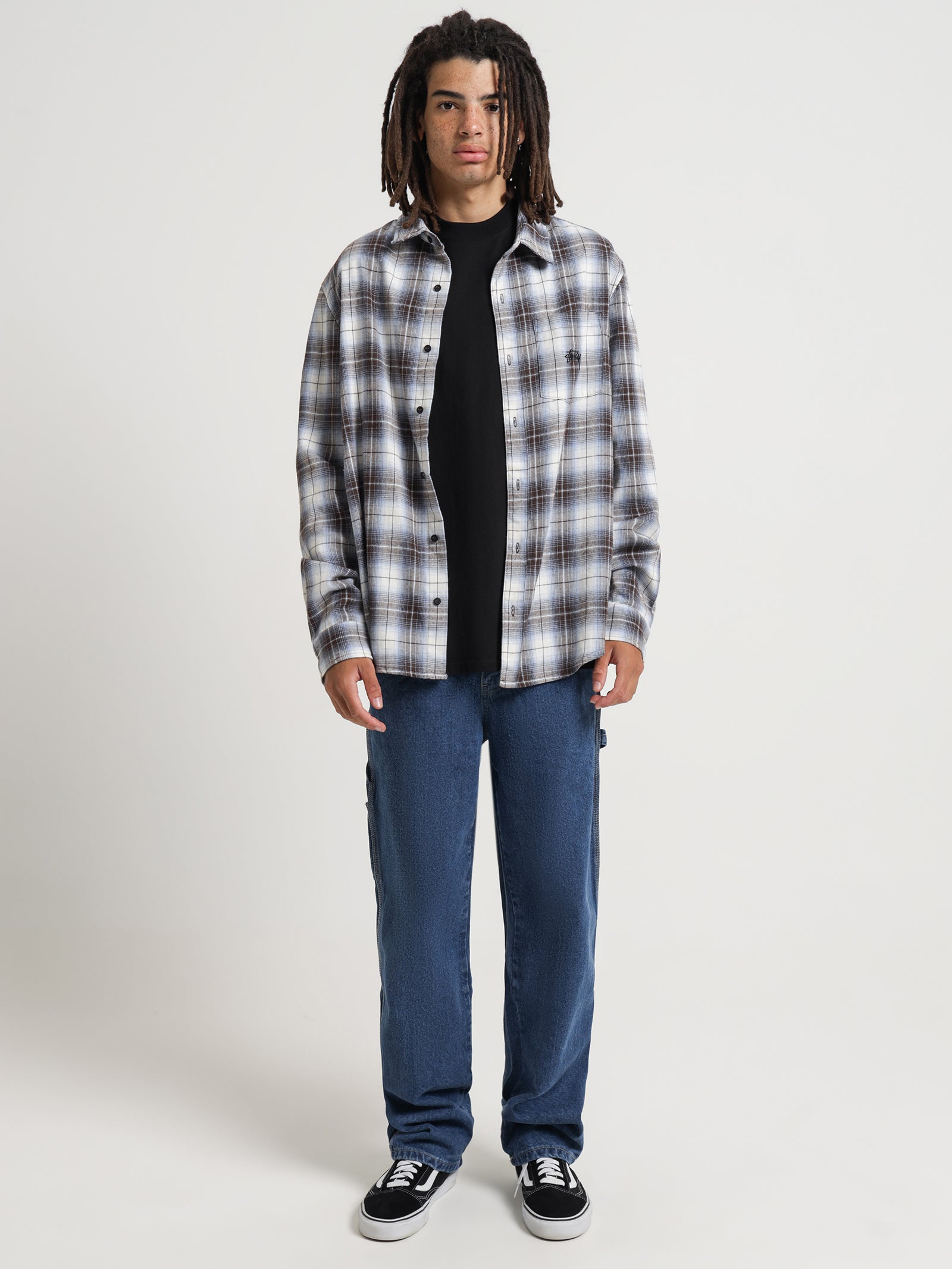 Stussy crepe discount plaid shirt