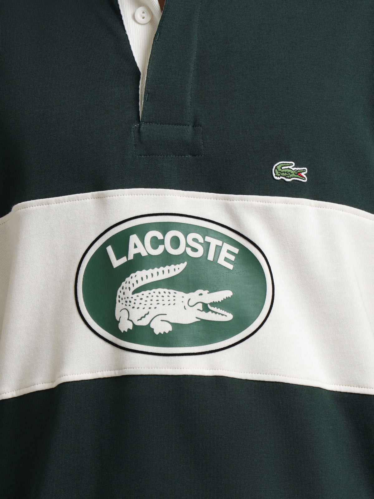 Lacoste Graphic Icons Rugby Jersey in Dark Green | Dark Green