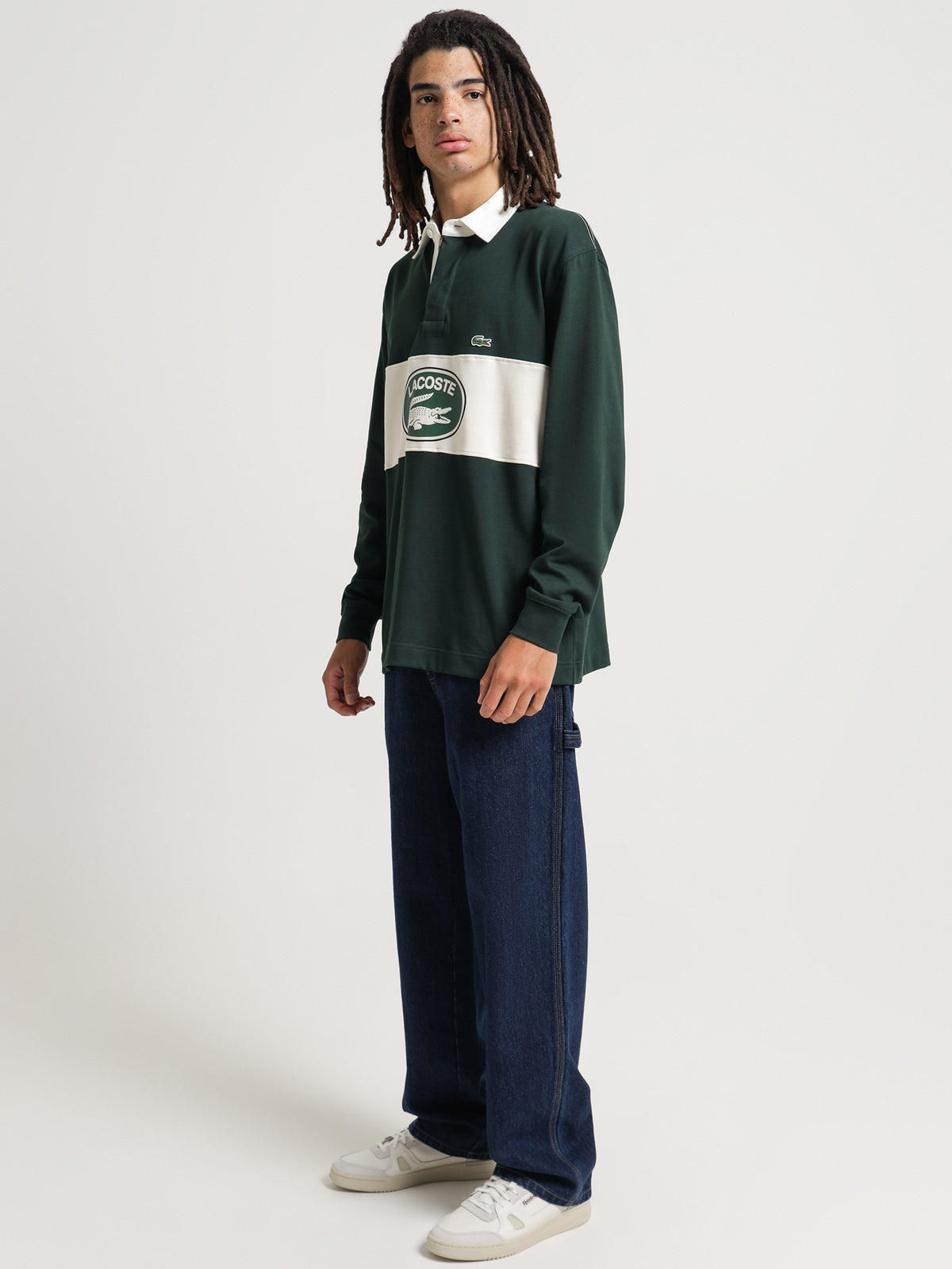 Lacoste Graphic Icons Rugby Jersey in Dark Green | Dark Green