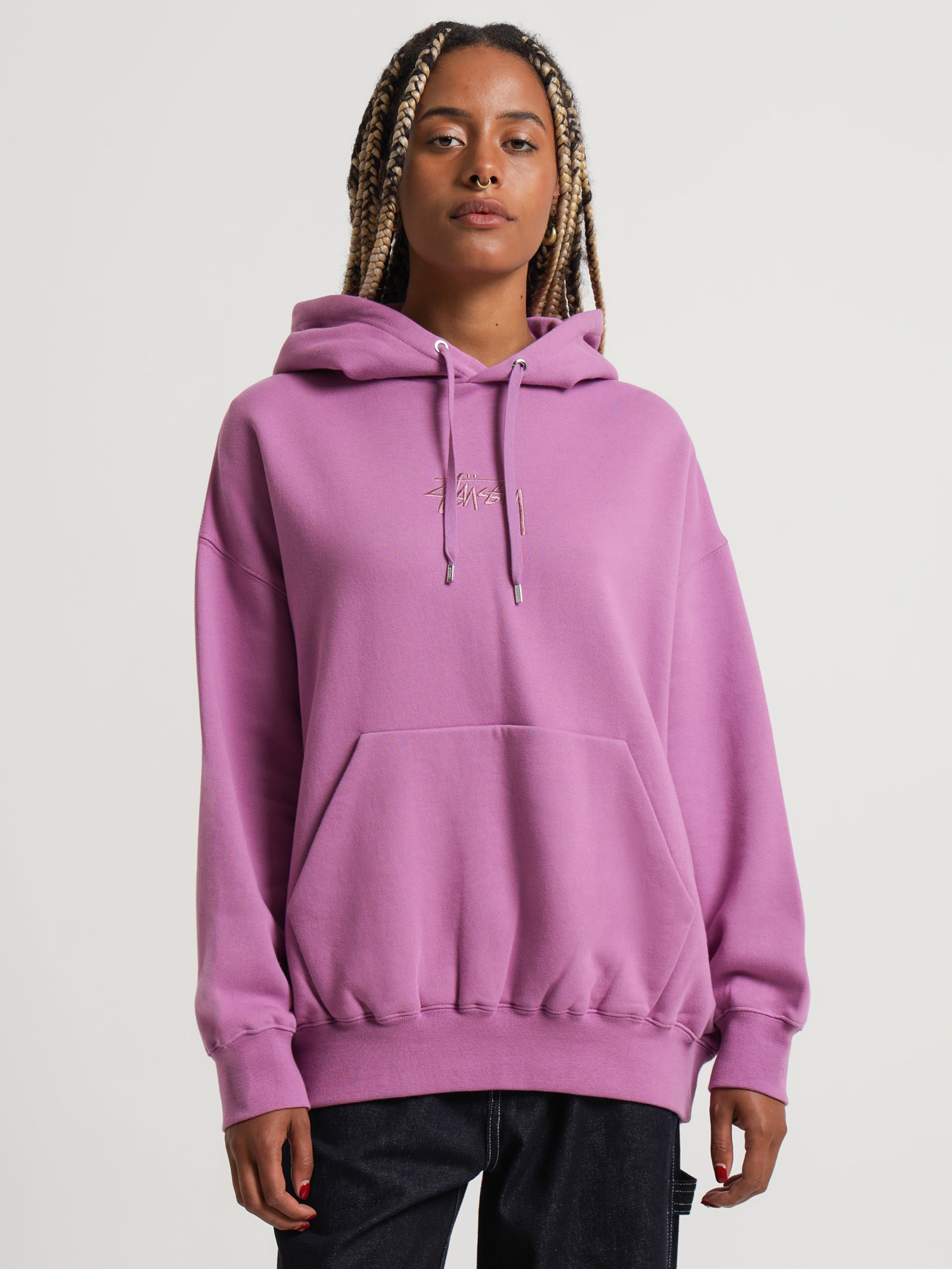 Stussy Stock Oversized Hoodie in Mulberry Mulberry | Glue Store