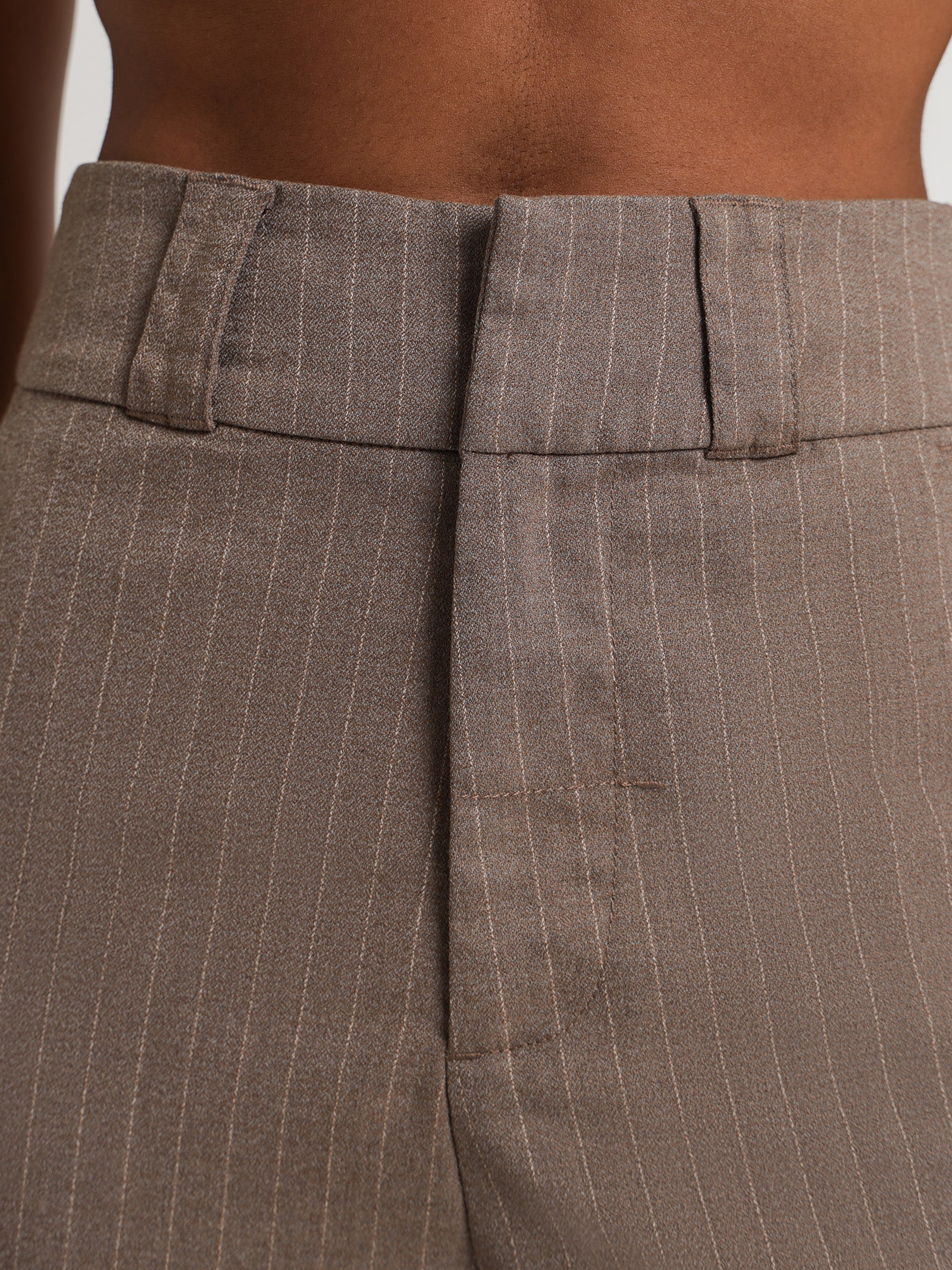 Danny Pinstripe Pants in Taupe