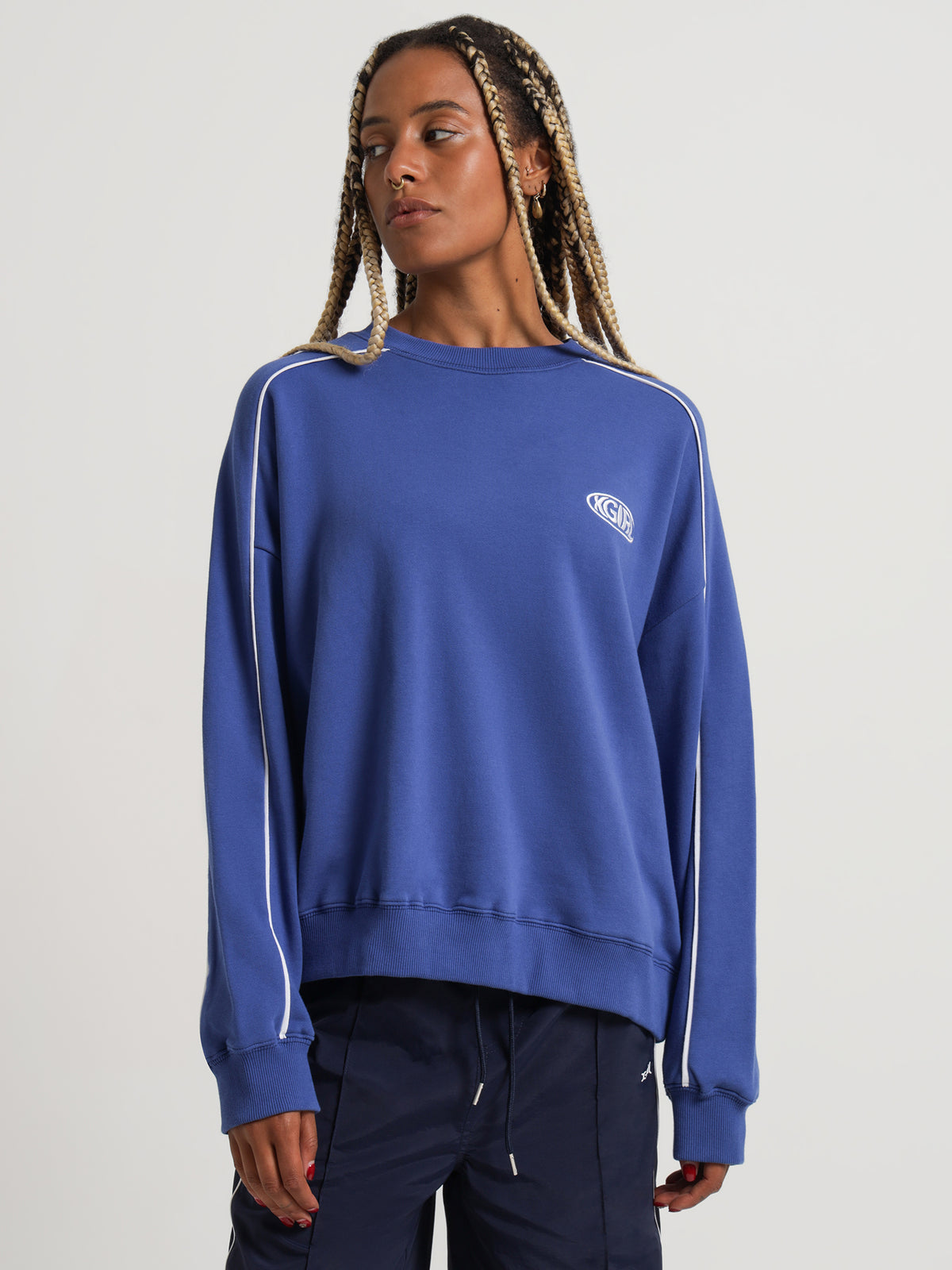 Xgirl Warp Logo Crew in Cobalt | Cobalt