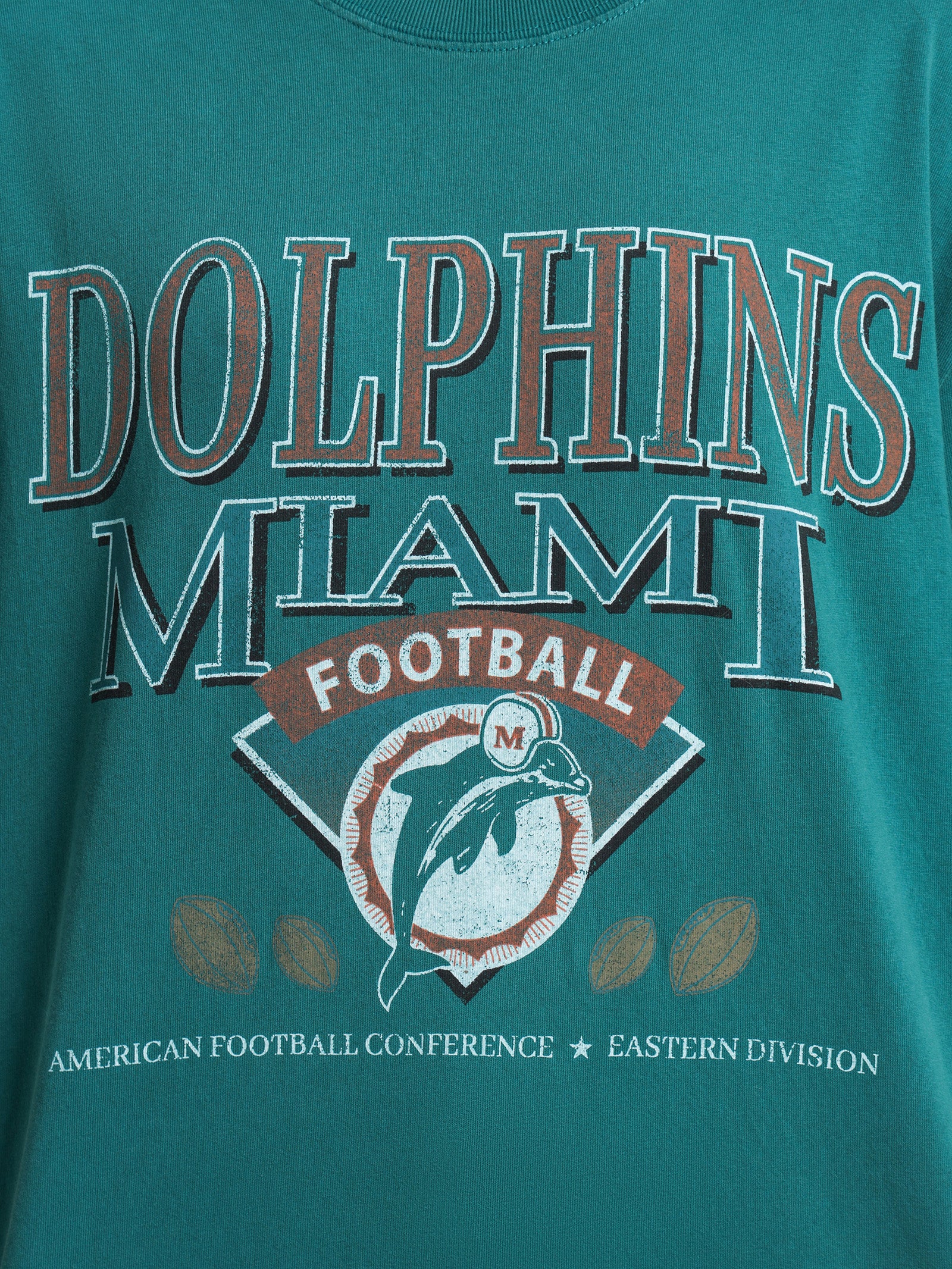 Mitchell & Ness Miami Dolphins Conference T-Shirt Faded Teal