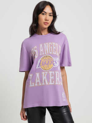 Los Angeles Lakers T-Shirt in Faded Purple - Glue Store NZ