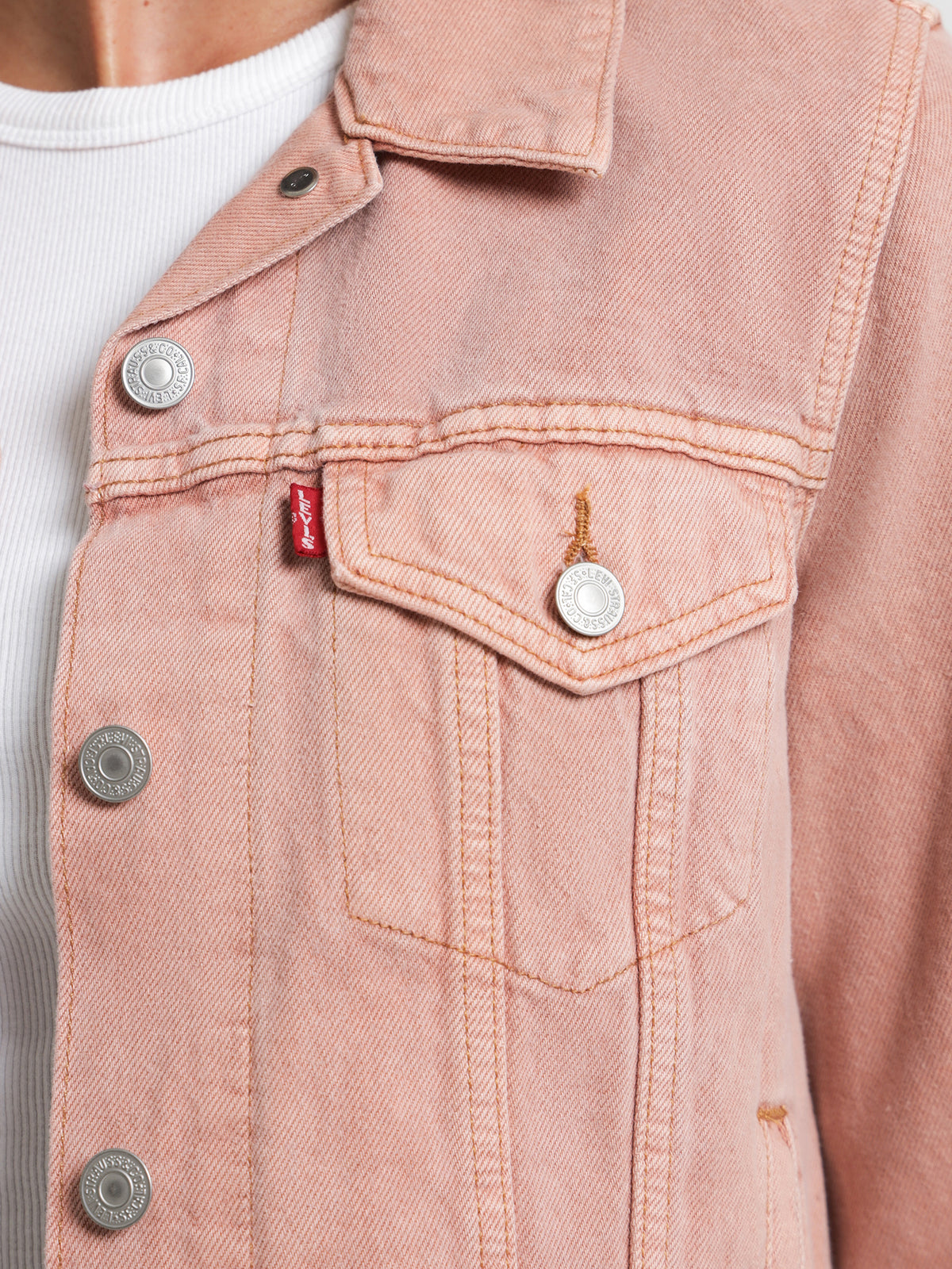 Levis Original Trucker jacket in Garment Dyed Red | Beige