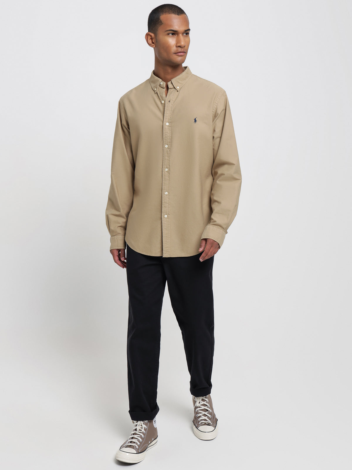 Polo Ralph Lauren Slim-Fit 40/1 GD Oxford Shirt in Tan | Tan