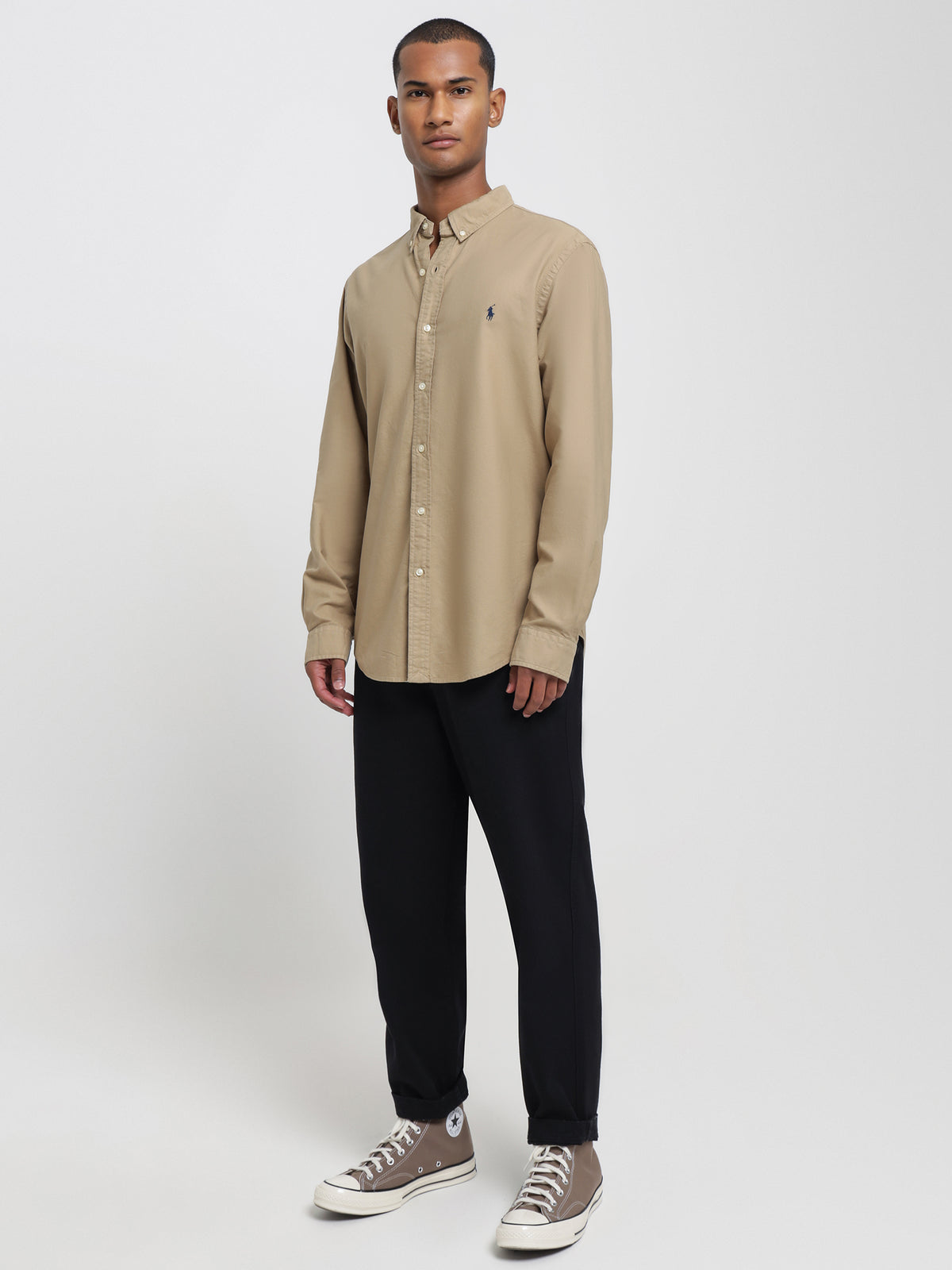 Polo Ralph Lauren Slim-Fit 40/1 GD Oxford Shirt in Tan | Tan