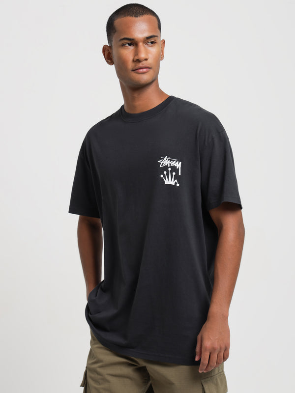 Stock Crown 50/50 T-Shirt in Black - Glue Store