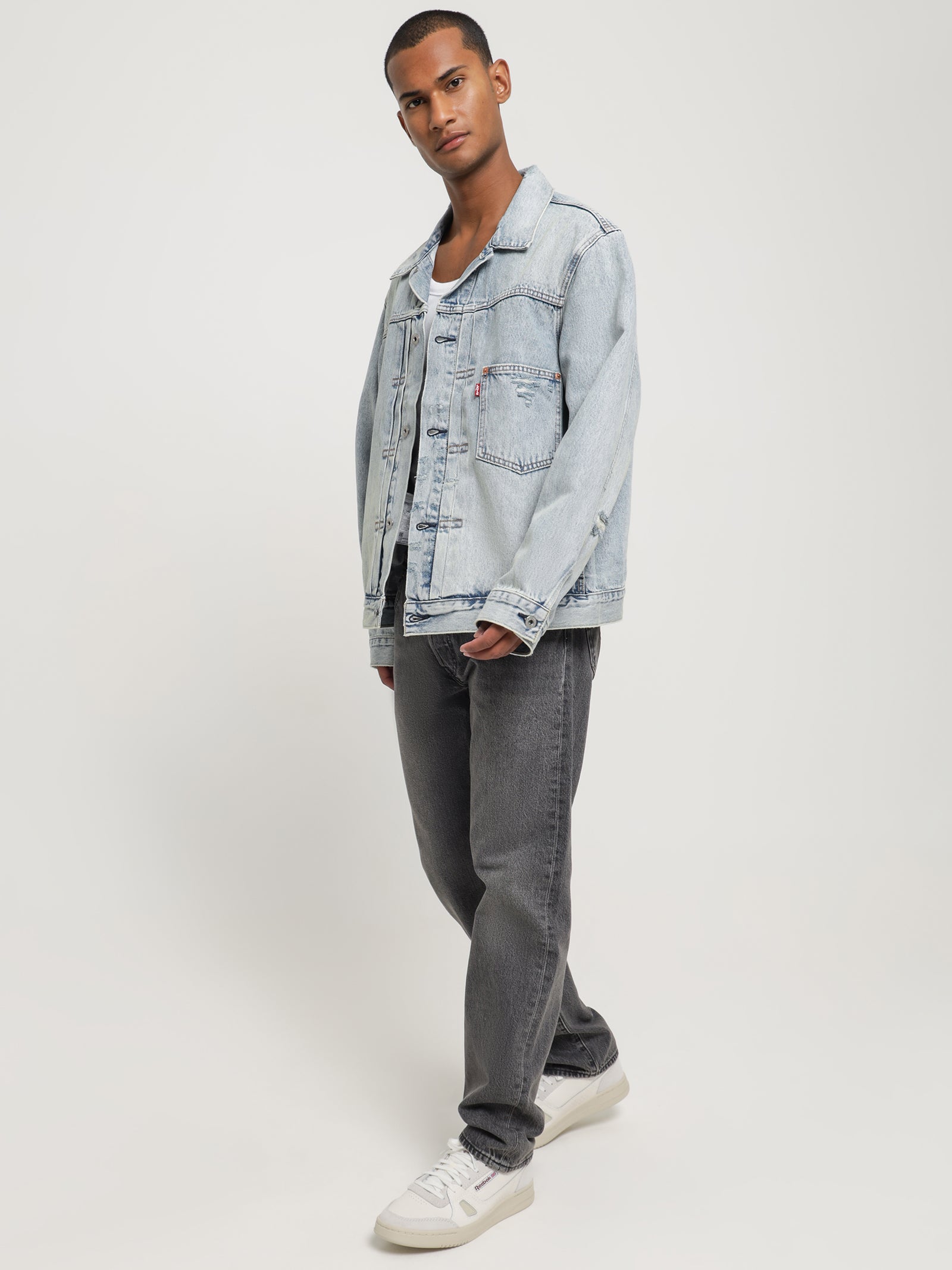 Levis 501 93 Straight Jeans in Grey Denim | Glue Store