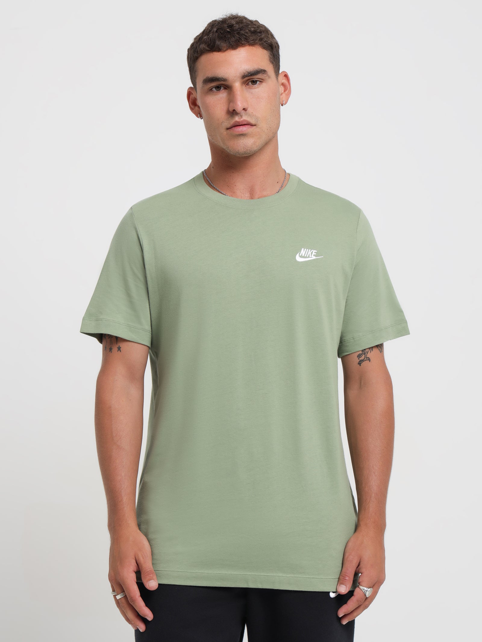 Sportswear Club T-Shirt in Oil Green - Glue Store