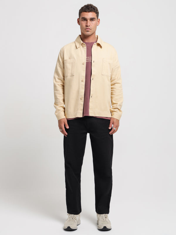 Article one Twill Overshirt in Cream Cream | Glue Store