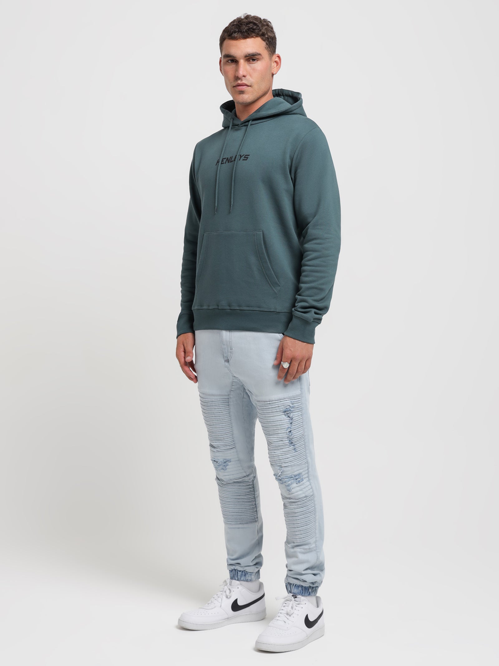 Henleys Defence Hooded Sweater in Dew Green Dew | Glue Store