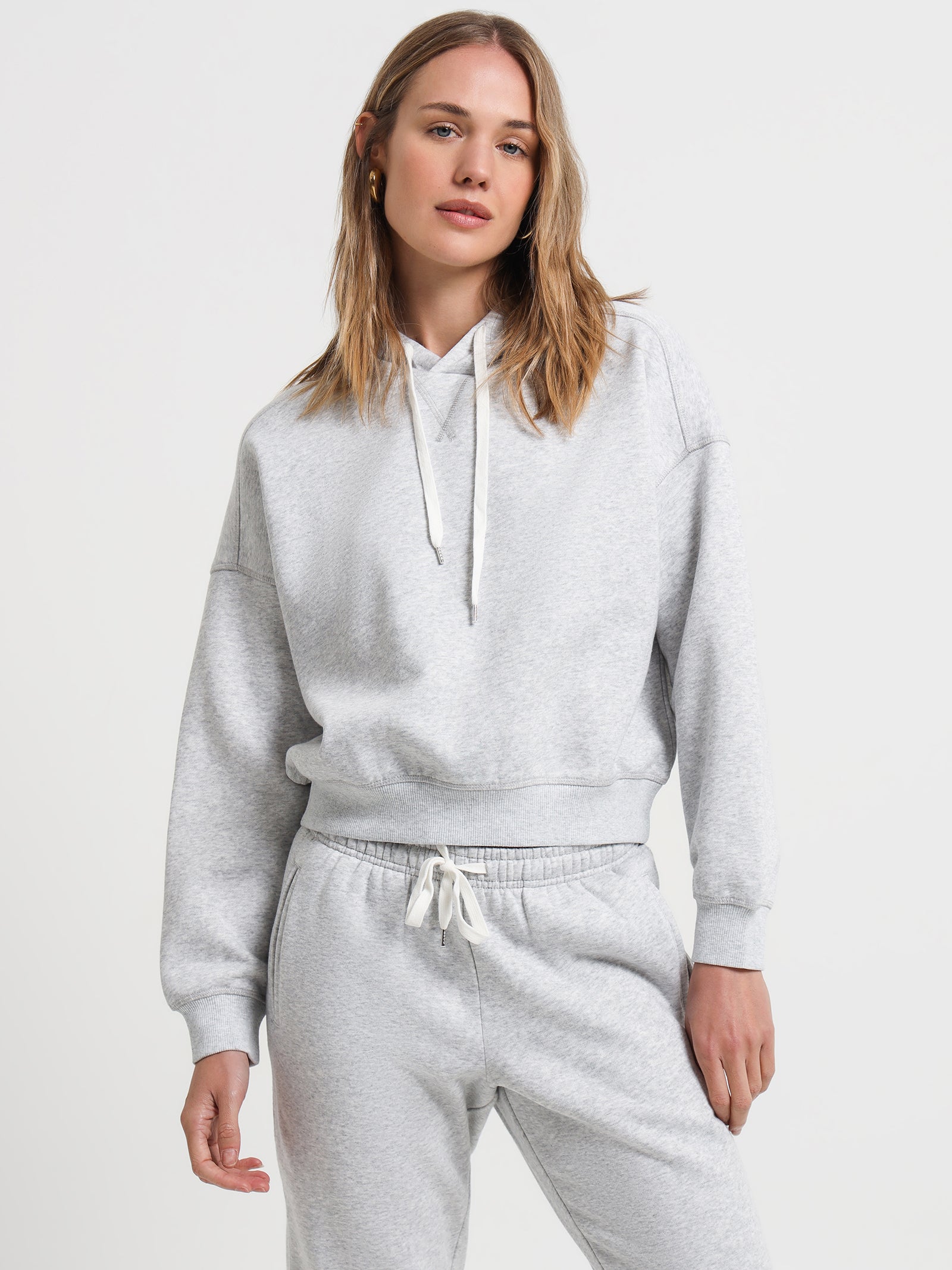 Women's Contrast Ribbed Sweatshirt, Gray