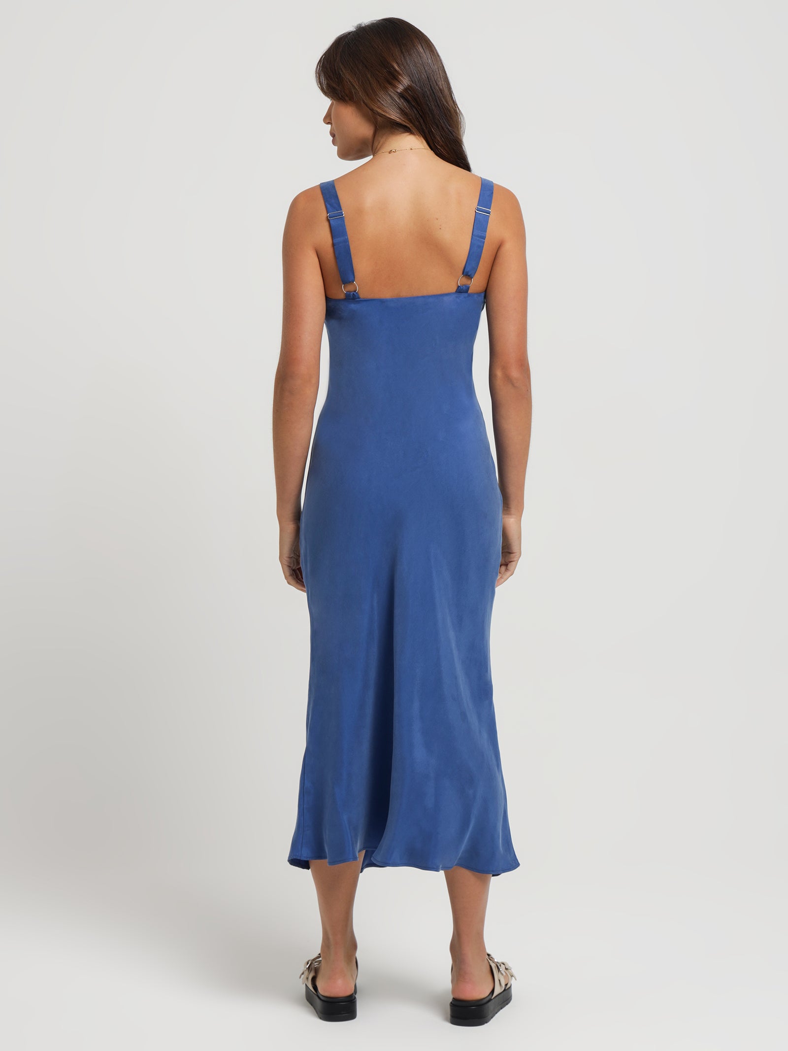 Nude lucy Ren Cupro Slip Dress in Ocean Blue Ocean | Glue Store