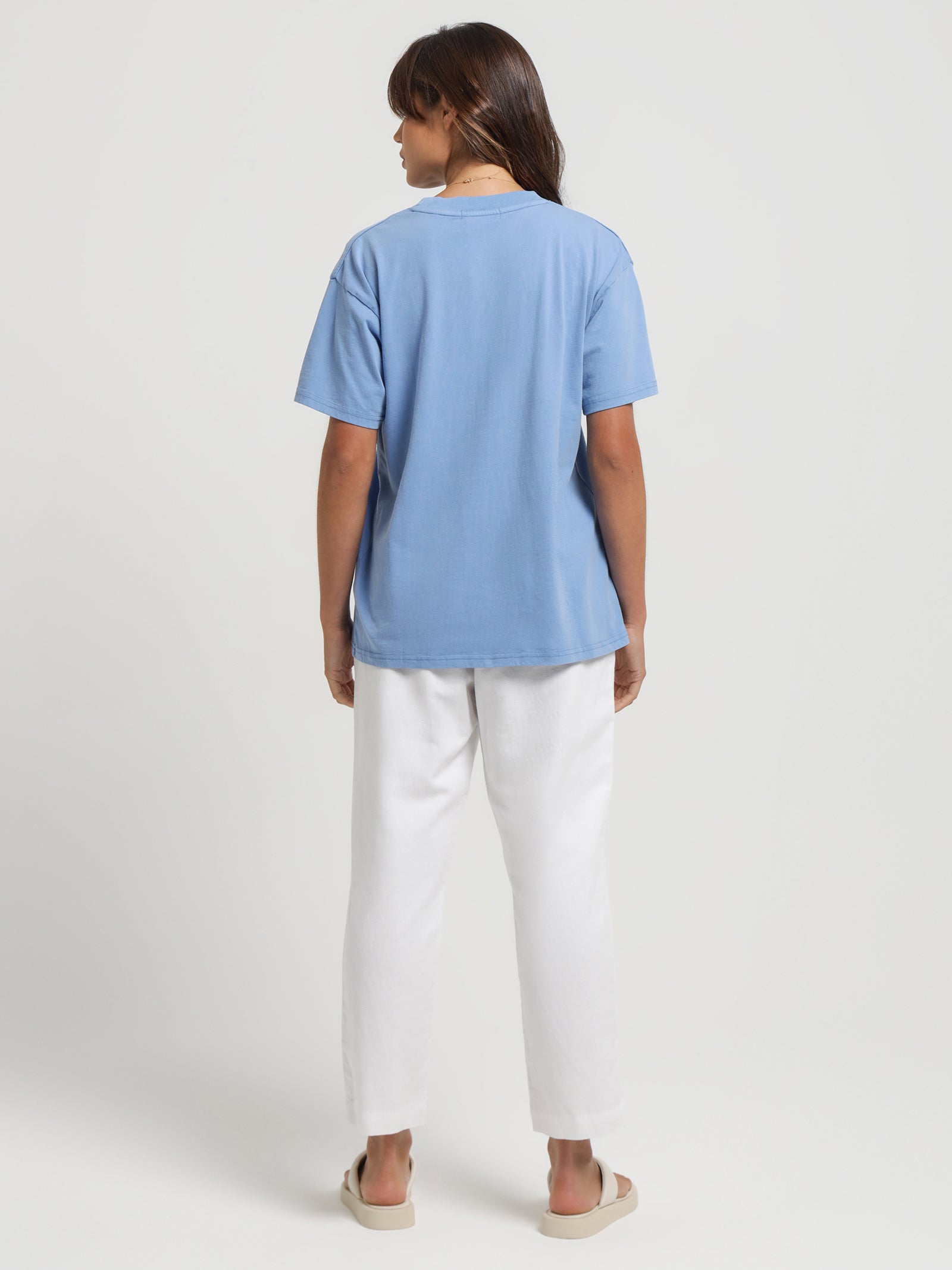 Organic Boyfriend T-Shirt in Reef Blue - Glue Store