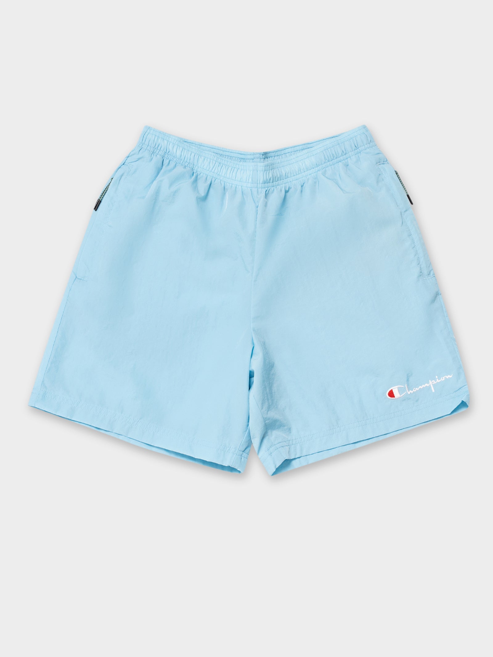 Collegiate Nylon Swim Shorts in Light Blue