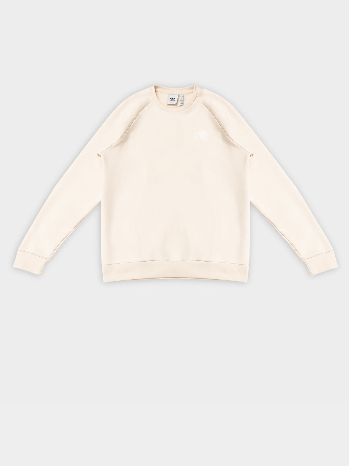 Adidas Trefoil Essentials Crewneck Sweatshirt in Wonder White | White