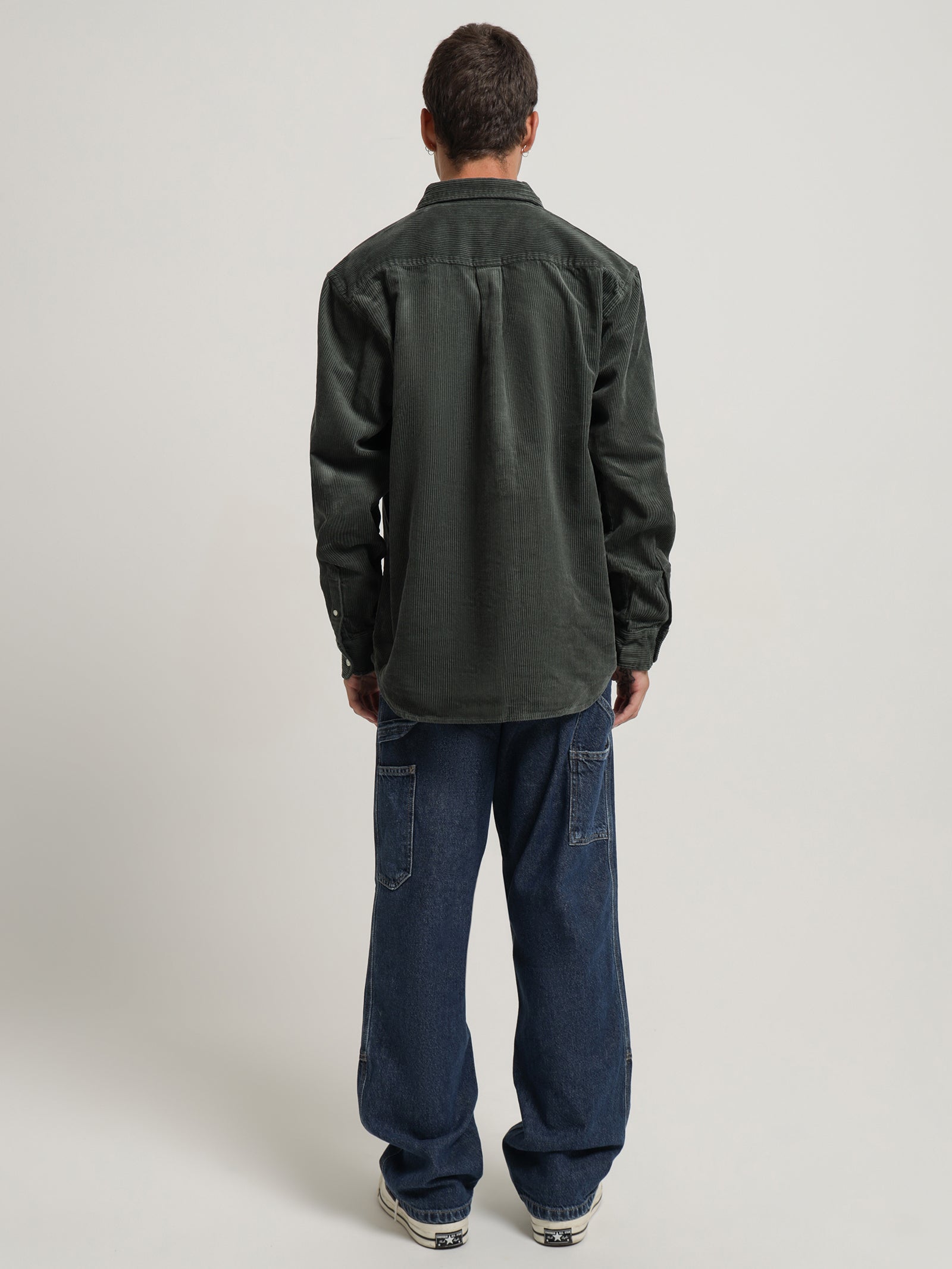 Long Sleeve Madison Cord Shirt in Boxwood