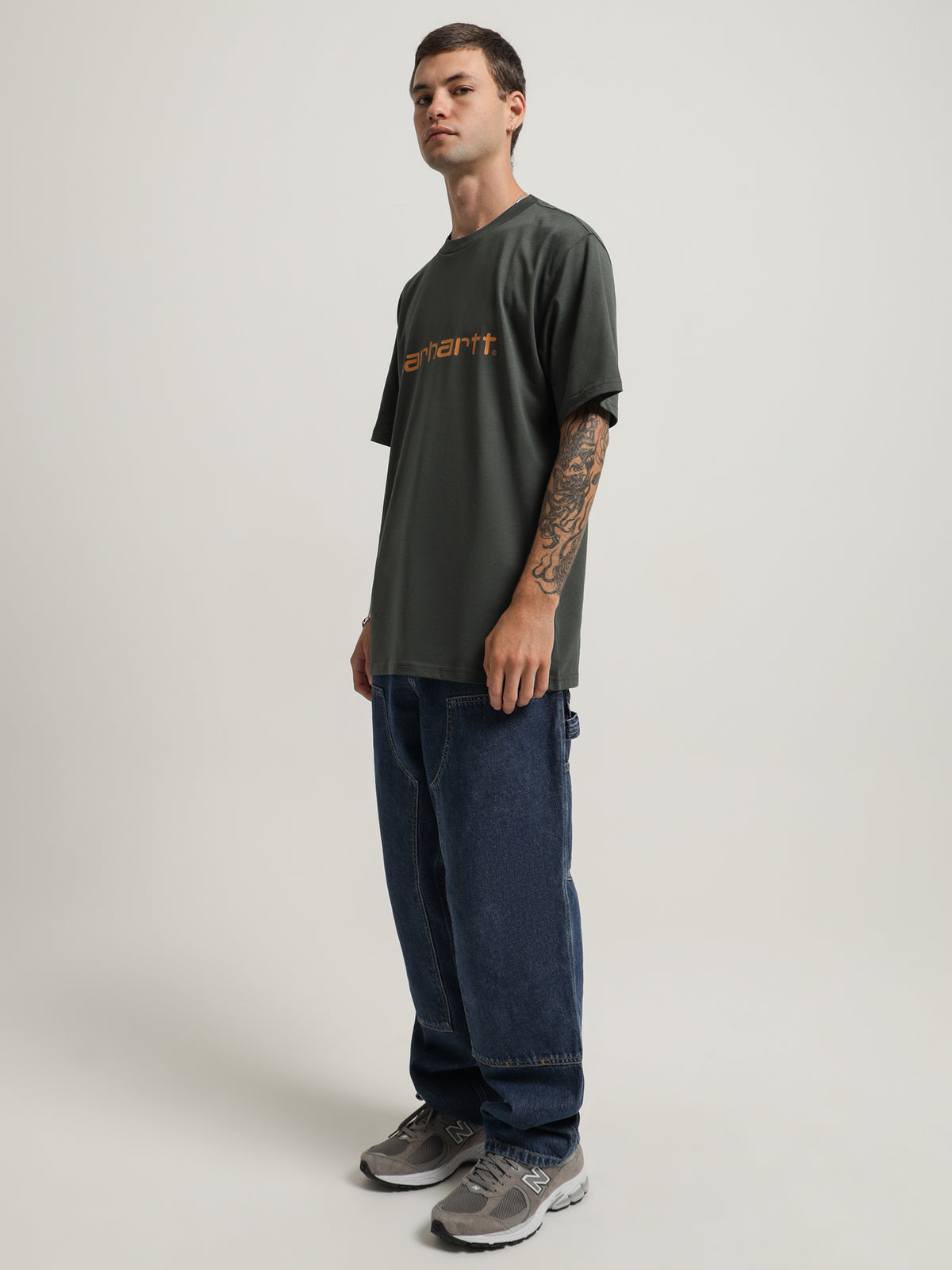 Carhartt Wip Double Knee Pants in Blue Heavy Stonewash | Blue