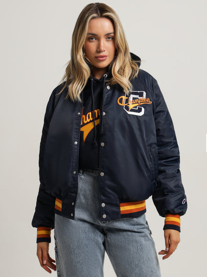 Re:Bound Letterman Jacket in Navy